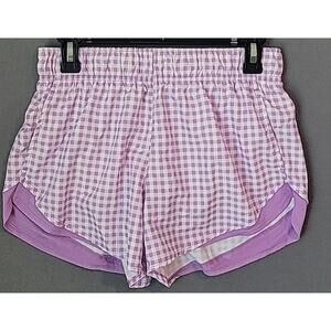 Athletic Works Lilac Gingham Shorts S Lined EUC